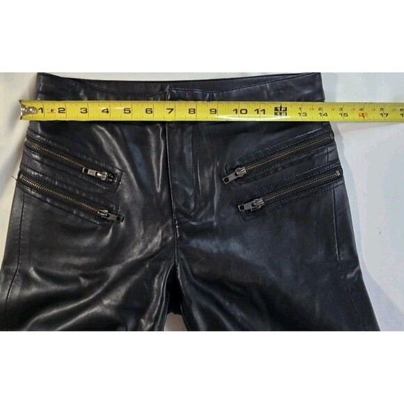 Free People We The Free Faux Leather Pants Size 2 – Black Biker Moto Skinny - Picture 10 of 16